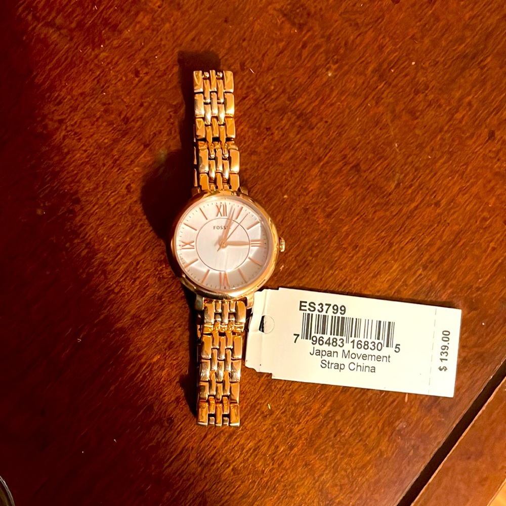 Fossil rose gold dainty Watch womens